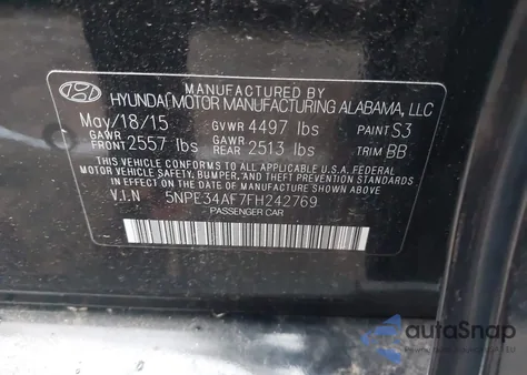 2015 Hyundai Sonata Sport from USA, damaged, VIN 5NPE34AF7FH242769